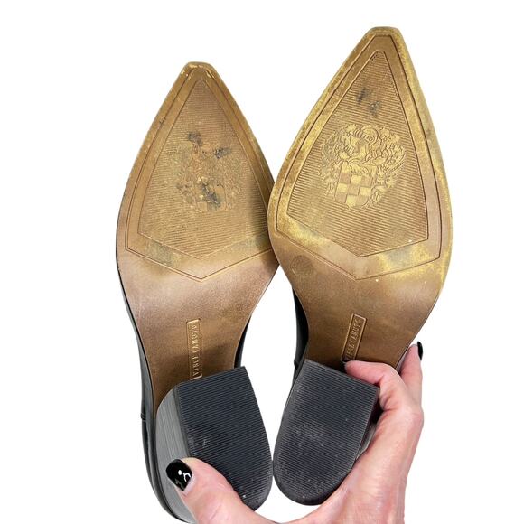 Vince Camuto Gigiettia Black Soft Leather Split Shaft Bootie Block Heel 7.5 - Picture 7 of 8